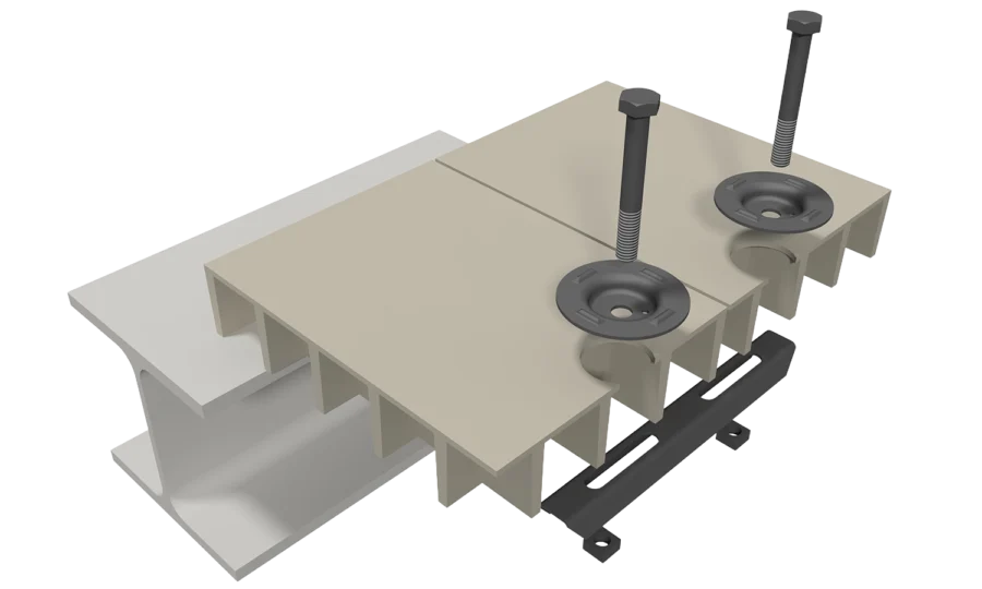 GRP safety floor double clamp V M0440